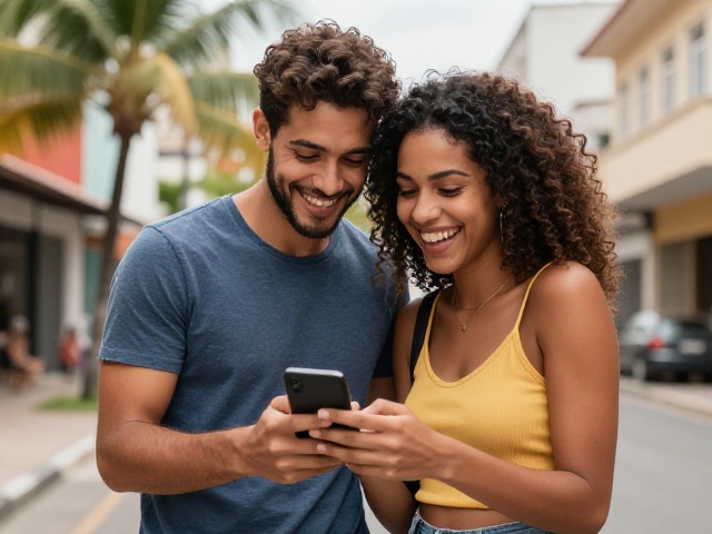 Pessoa usando Telegram para namoro no celular